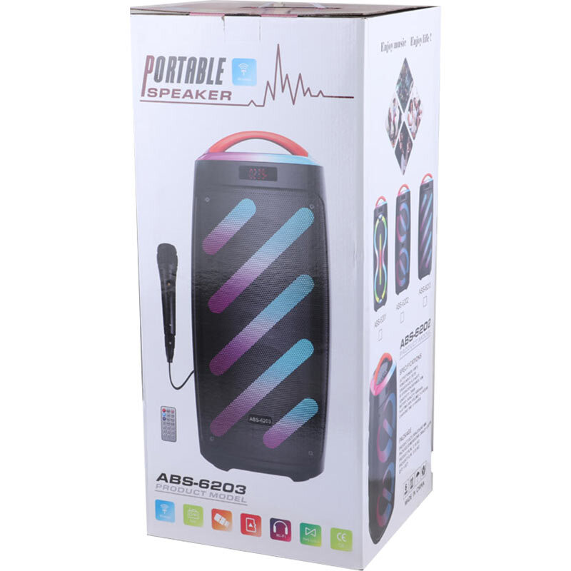 اسپیکر بلوتوثی ABS-6203 + میکروفون و ریموت کنترل - 2