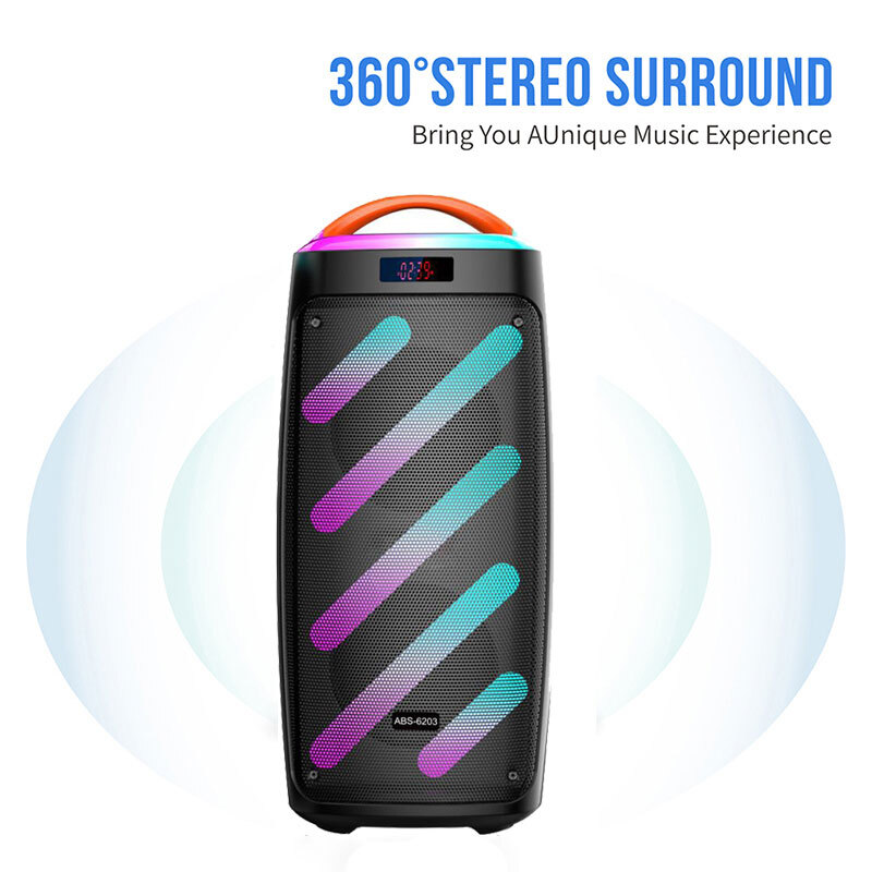 اسپیکر بلوتوثی ABS-6203 + میکروفون و ریموت کنترل - 5