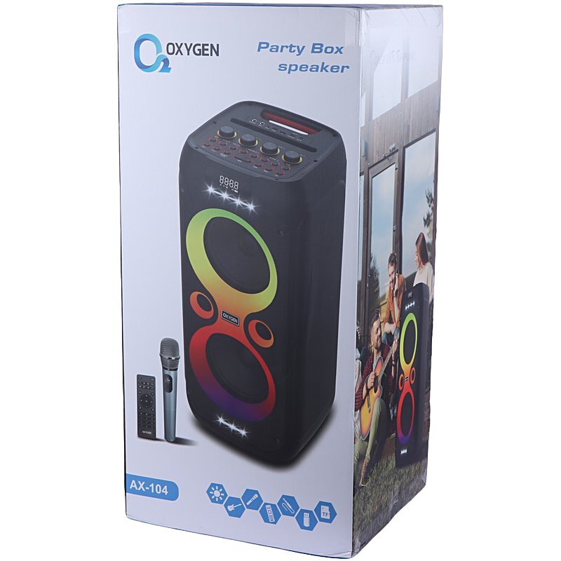اسپیکر بلوتوثی اکسیژن AX-104 + میکروفون و ریموت کنترل - 2