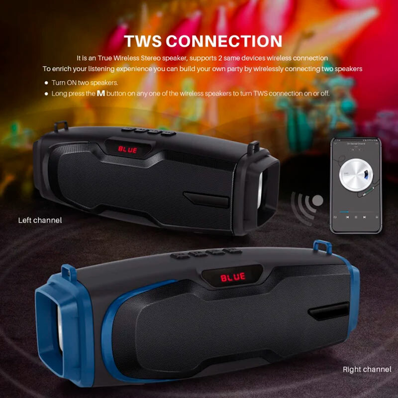 اسپیکر بلوتوثی نیو ریکسینگ NR-6012M + میکروفون - 7