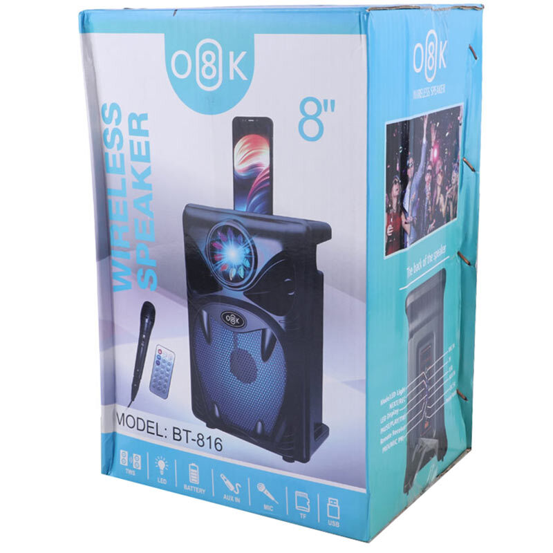 اسپیکر بلوتوثی O8K BT-815 + میکروفون و ریموت کنترل - 2