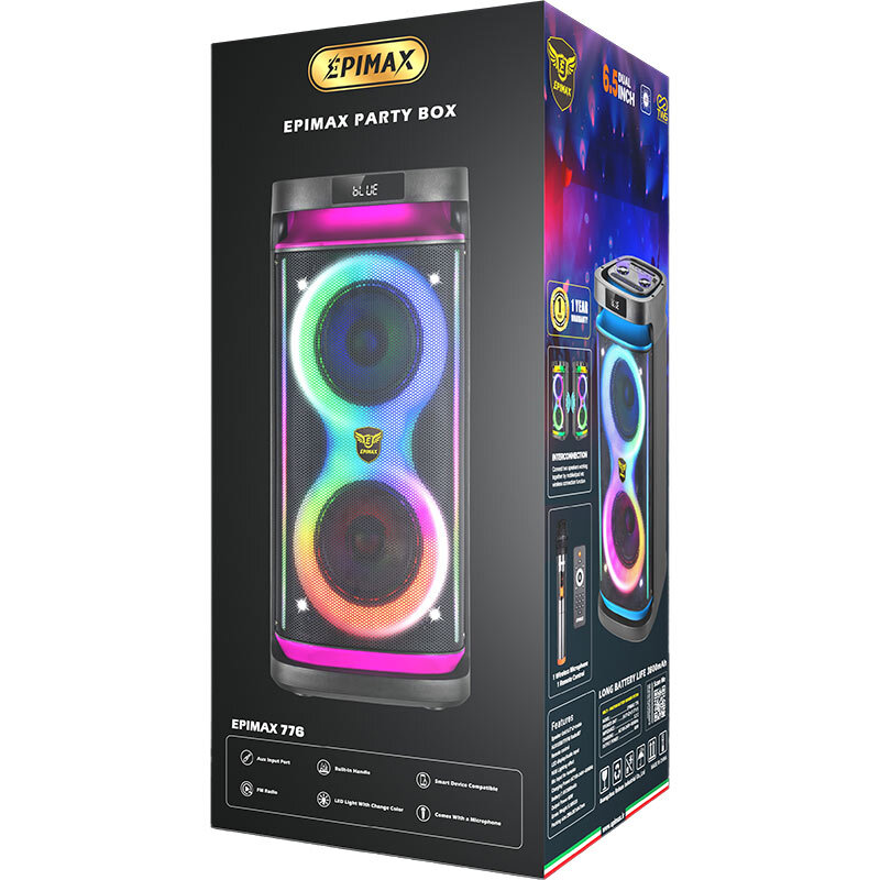 اسپیکر چمدانی بلوتوثی اپی مکس EPIMAX-776 + میکروفون و ریموت کنترل - 2