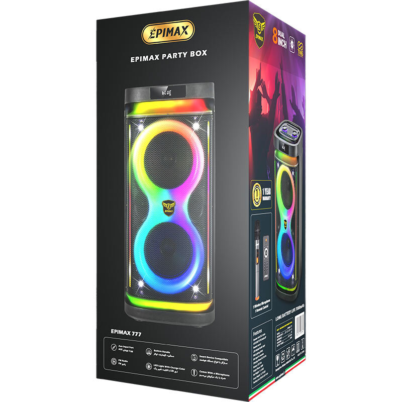 اسپیکر چمدانی بلوتوثی اپی مکس EPIMAX-777 + میکروفون و ریموت کنترل - 2