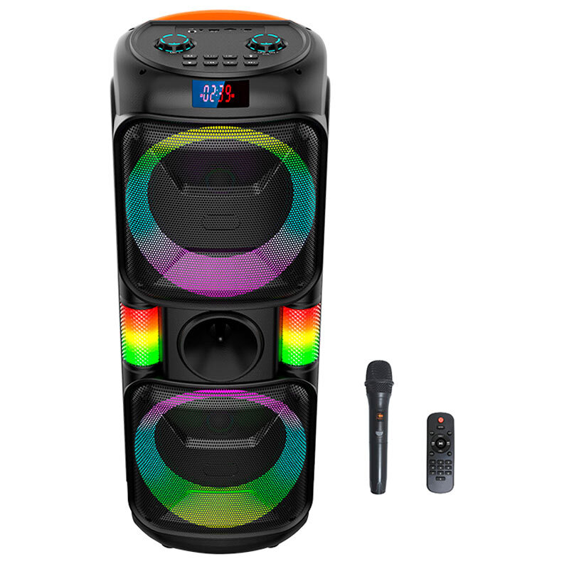 اسپیکر چمدانی بلوتوثی ایکس بیس ABS-8202 + میکروفون و ریموت کنترل - 3