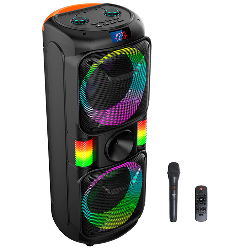 اسپیکر چمدانی بلوتوثی ایکس بیس ABS-8202 + میکروفون و ریموت کنترل - 5