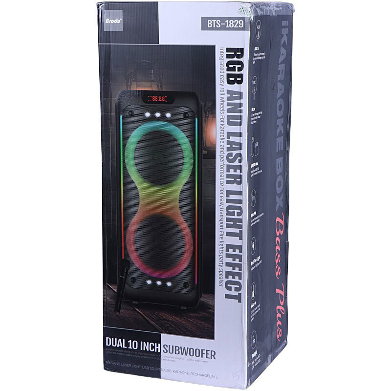 اسپیکر چمدانی بلوتوثی برودو BTS-1829 + میکروفون و ریموت کنترل - 2