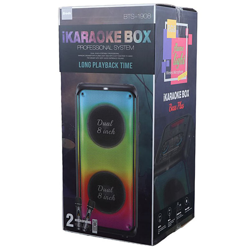 اسپیکر چمدانی بلوتوثی برودو BTS-1908 + میکروفون و ریموت کنترل - 2