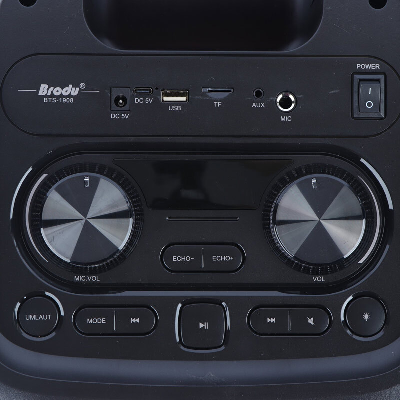 اسپیکر چمدانی بلوتوثی برودو BTS-1908 + میکروفون و ریموت کنترل - 4