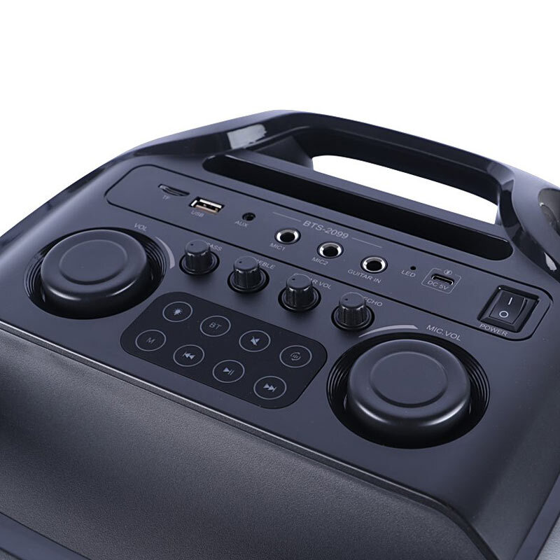 اسپیکر چمدانی بلوتوثی برودو BTS-2099 + میکروفون و ریموت کنترل - 7