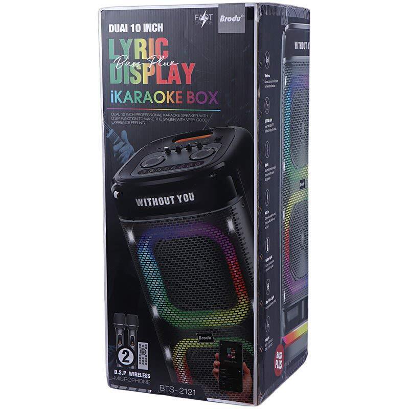 اسپیکر چمدانی بلوتوثی برودو BTS-2121 + میکروفون و ریموت کنترل - 2
