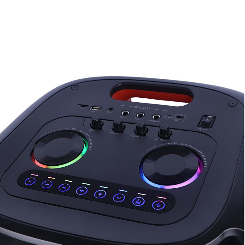 اسپیکر چمدانی بلوتوثی برودو BTS-2121 + میکروفون و ریموت کنترل - 4