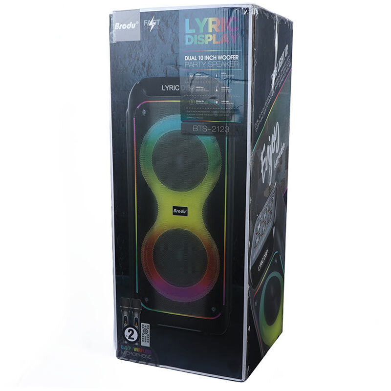اسپیکر چمدانی بلوتوثی برودو BTS-2123 + میکروفون و ریموت کنترل - 2