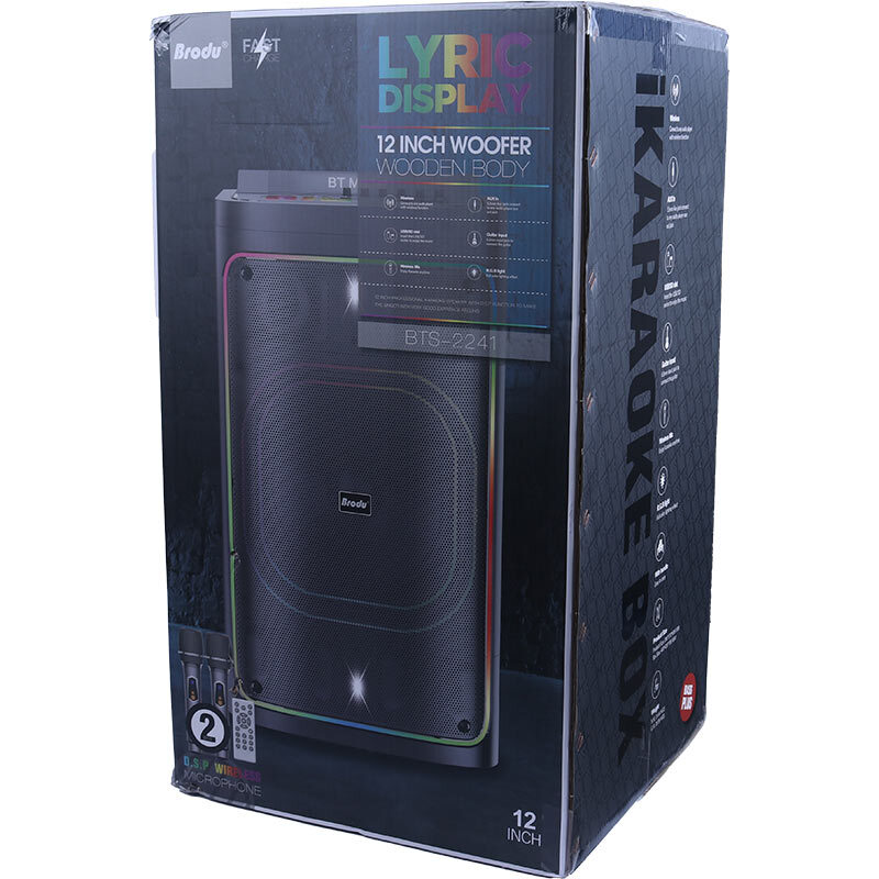اسپیکر چمدانی بلوتوثی برودو BTS-2241 + میکروفون و ریموت کنترل - 2