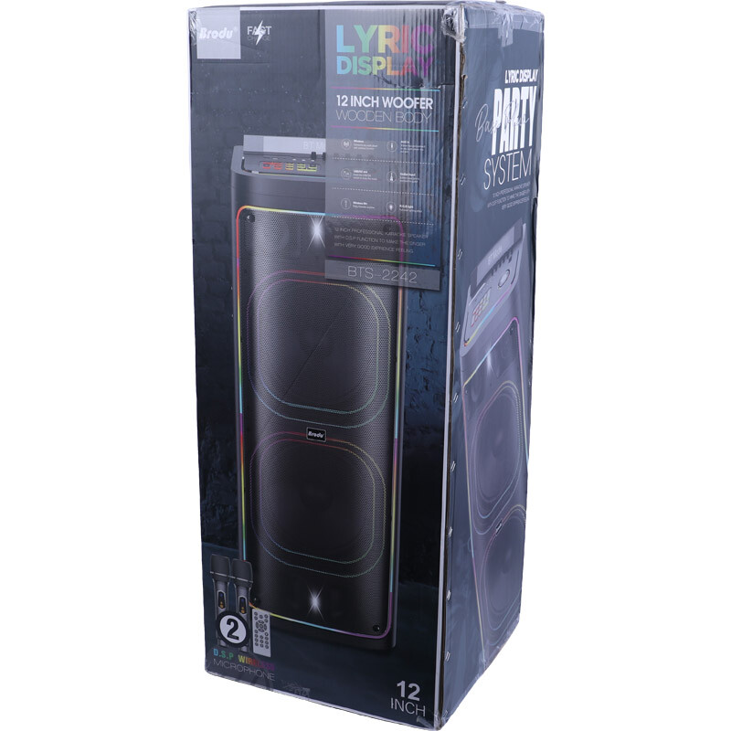 اسپیکر چمدانی بلوتوثی برودو BTS-2242 + میکروفون و ریموت کنترل - 2