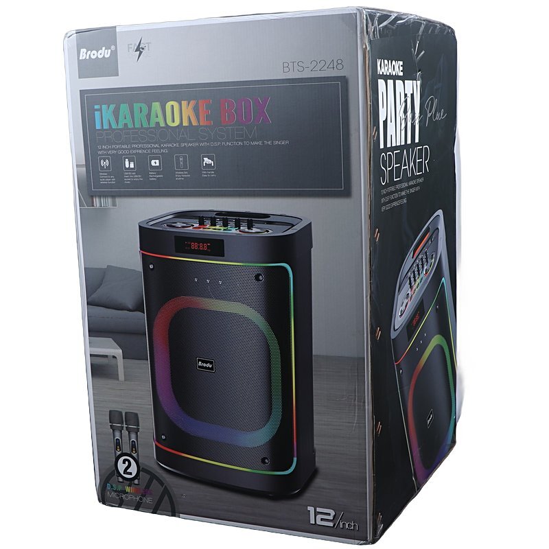 اسپیکر چمدانی بلوتوثی برودو BTS-2248 + میکروفون و ریموت کنترل - 2