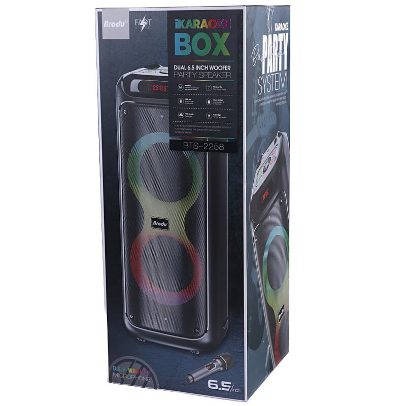 اسپیکر چمدانی بلوتوثی برودو BTS-2258 + میکروفون - 2