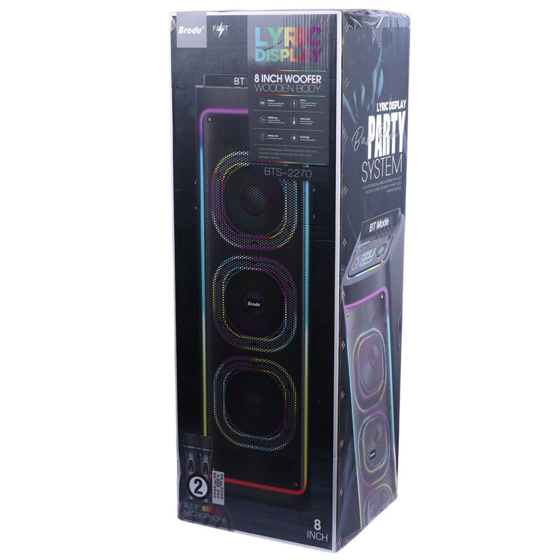 اسپیکر چمدانی بلوتوثی برودو BTS-2270 + میکروفون و ریموت کنترل - 2