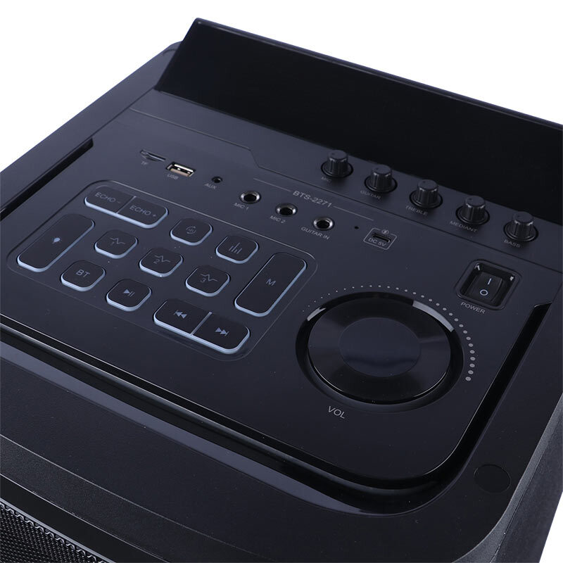 اسپیکر چمدانی بلوتوثی برودو BTS-2271 + ریموت کنترل و میکروفون - 6