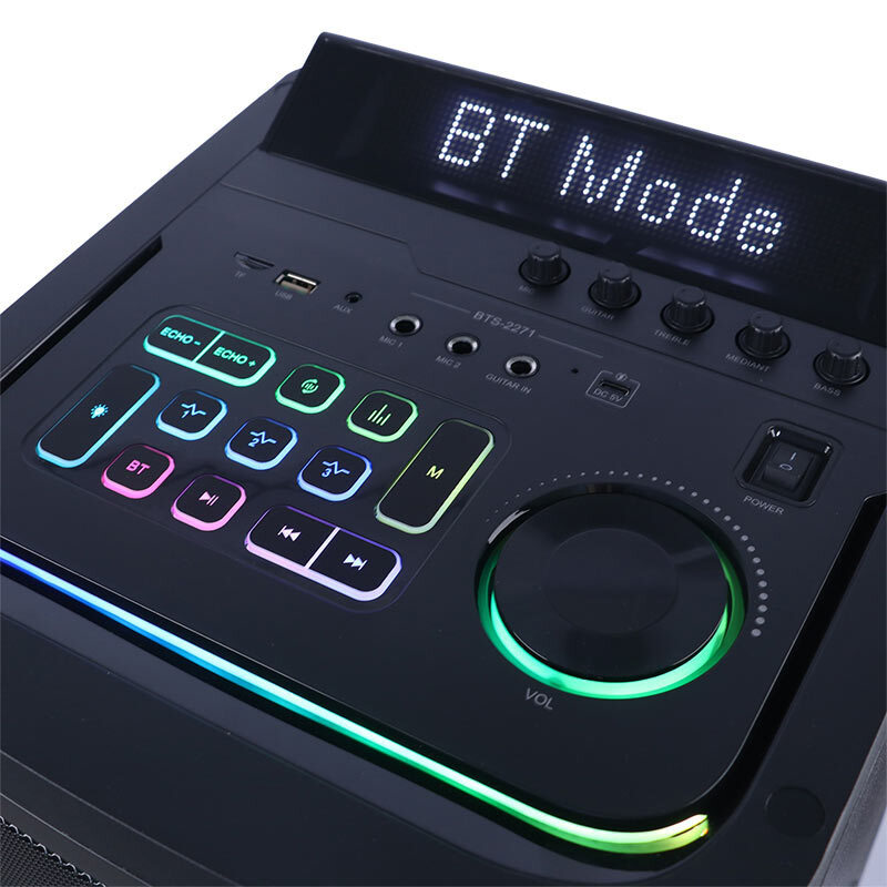 اسپیکر چمدانی بلوتوثی برودو BTS-2271 + ریموت کنترل و میکروفون - 7