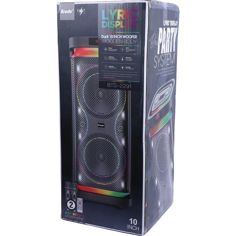 اسپیکر چمدانی بلوتوثی برودو BTS-2291 + میکروفون و ریموت کنترل