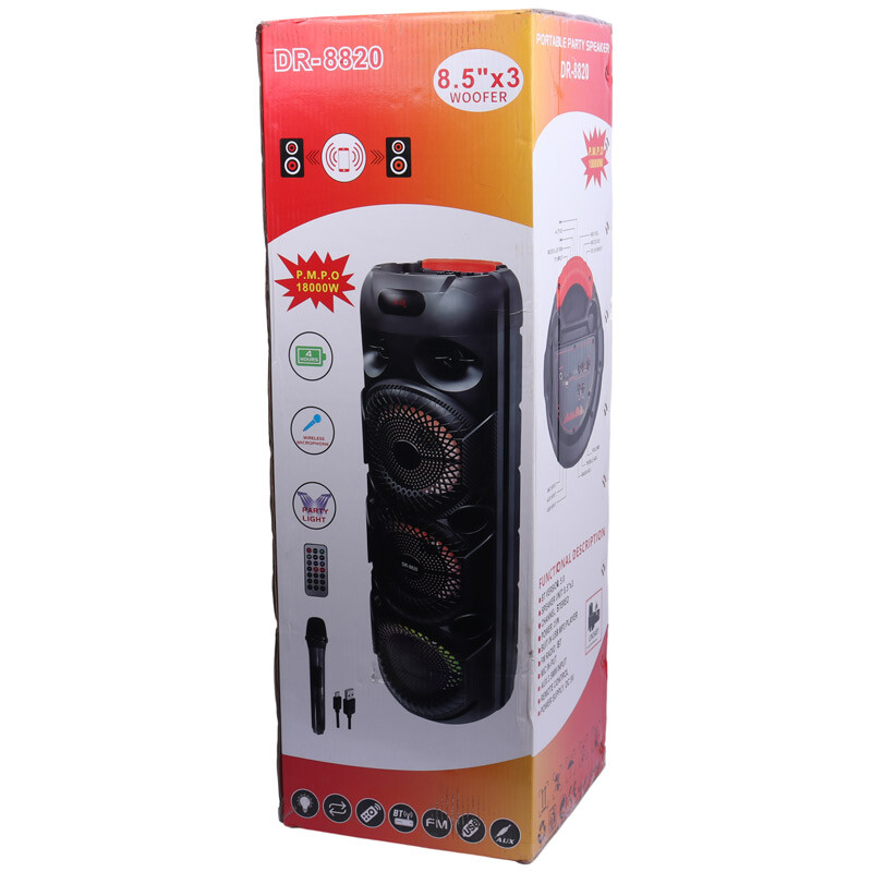 اسپیکر چمدانی بلوتوثی DR-8820 + میکروفون و ریموت کنترل - 2