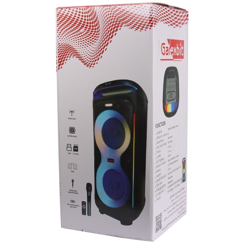 اسپیکر چمدانی بلوتوثی گلکس بیت GS-60 + میکروفون و ریموت کنترل