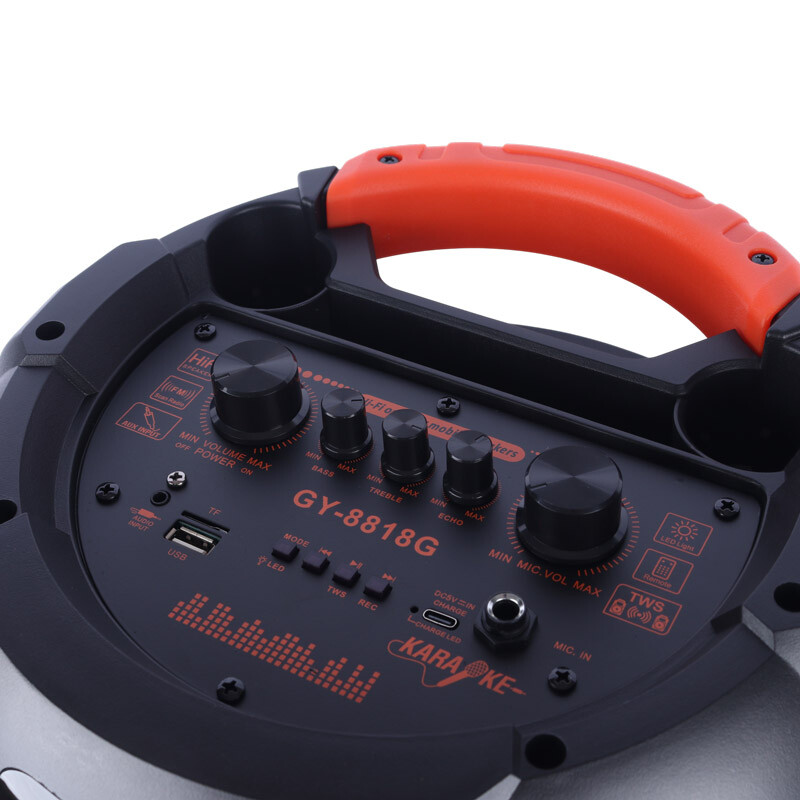 اسپیکر چمدانی بلوتوثی GY-8818G + میکروفون و ریموت کنترل - 5