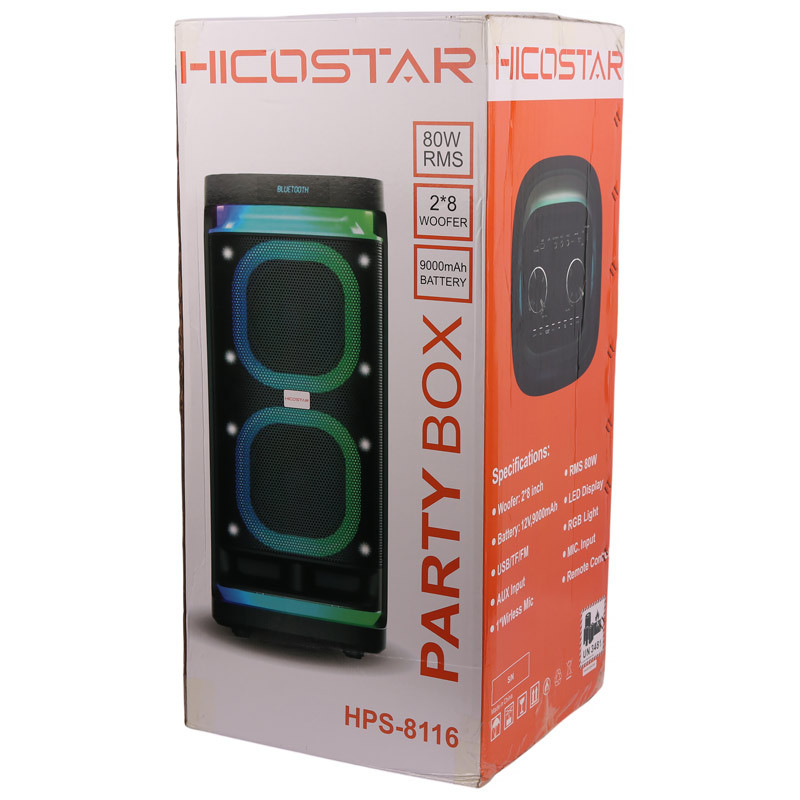 اسپیکر چمدانی بلوتوثی هایکو استار Party Box HPS-8116 + میکروفون و ریموت کنترل - 2