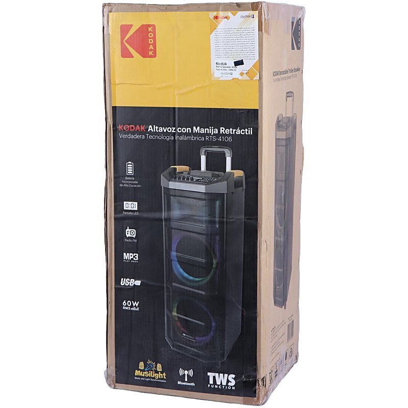 اسپیکر چمدانی بلوتوثی کداک RTS-4106 + میکروفون و ریموت کنترل - 2