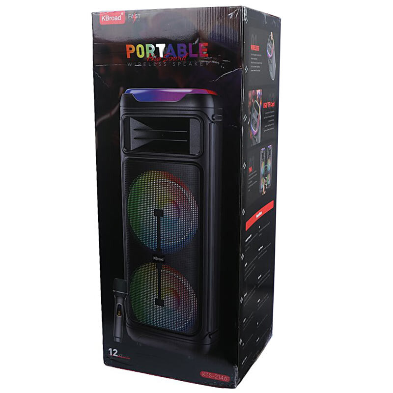 اسپیکر چمدانی بلوتوثی کی برود KTS-2146 + میکروفون - 2