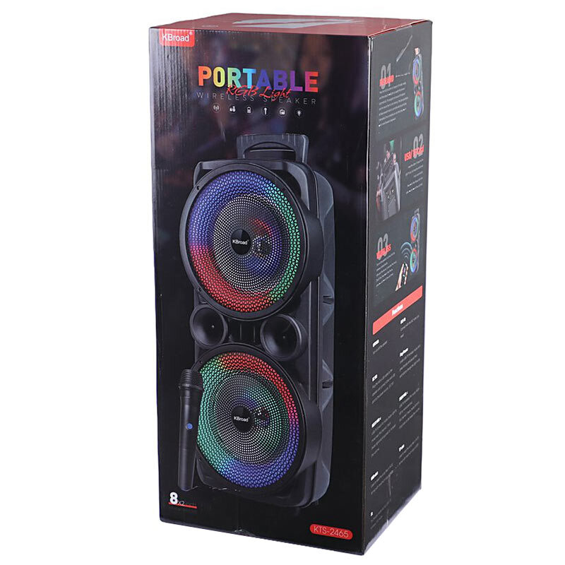 اسپیکر چمدانی بلوتوثی کی برود KTS-2465 + میکروفون - 2