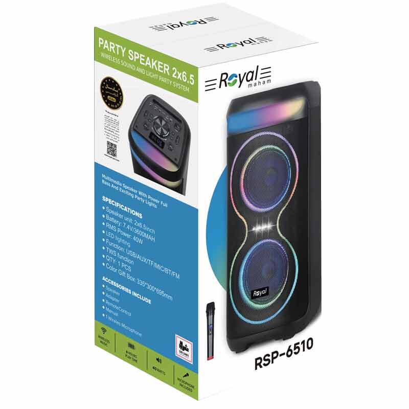اسپیکر چمدانی بلوتوثی رویال RSP-6510 + میکروفون و ریموت کنترل - 2