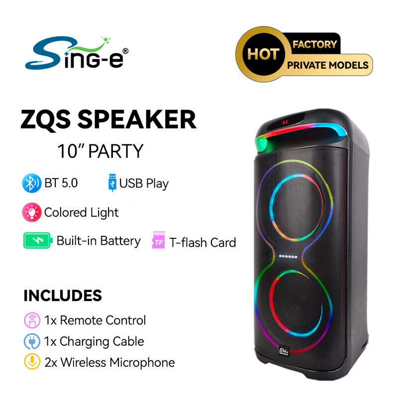 اسپیکر چمدانی بلوتوثی سینگ ای ZQS10221 + میکروفون و ریموت کنترل - 6