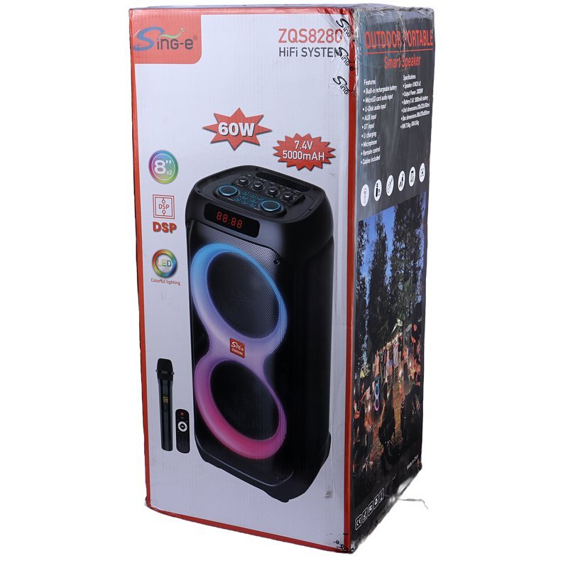 اسپیکر چمدانی بلوتوثی سینگ ای ZQS8280 + میکروفون و ریموت کنترل - 2