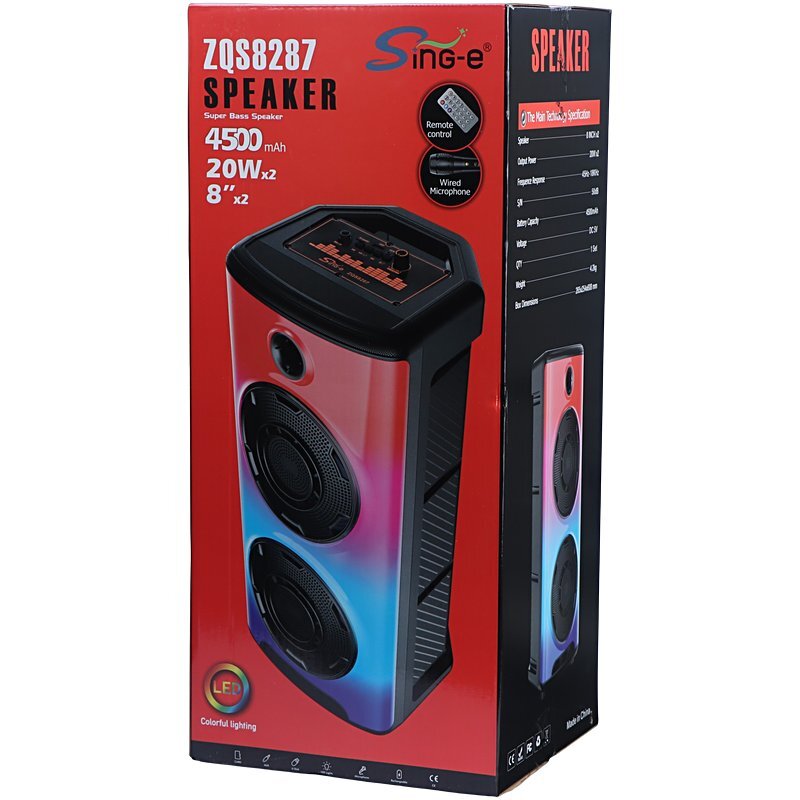 اسپیکر چمدانی بلوتوثی سینگ ای ZQS8287 + میکروفون و ریموت کنترل - 2