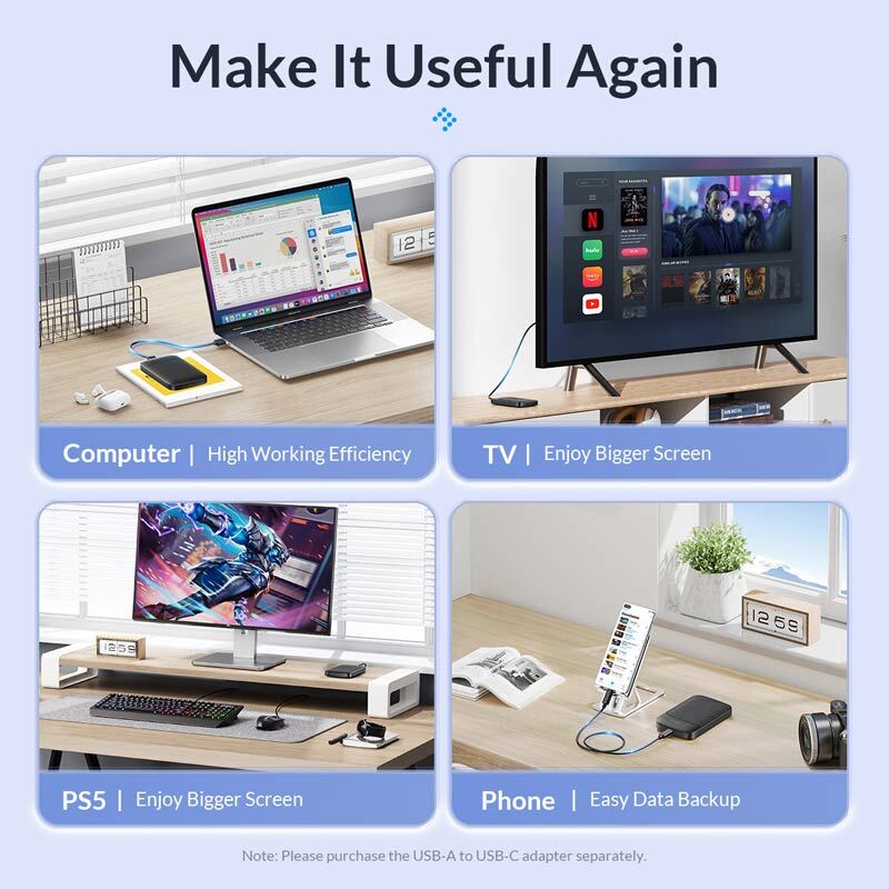باکس هارد 2.5 اینچی HDD/SSD اوریکو 2020U3-V1 - 3