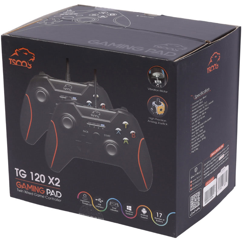 دسته بازی دوبل شوکدار تسکو TG 120 X2 - 2