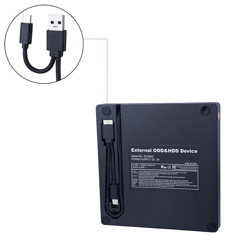 DVD رایتر اکسترنال اولترا تین Ultra Thin ECD829 Type-C / USB3.0 کد 1 - 6