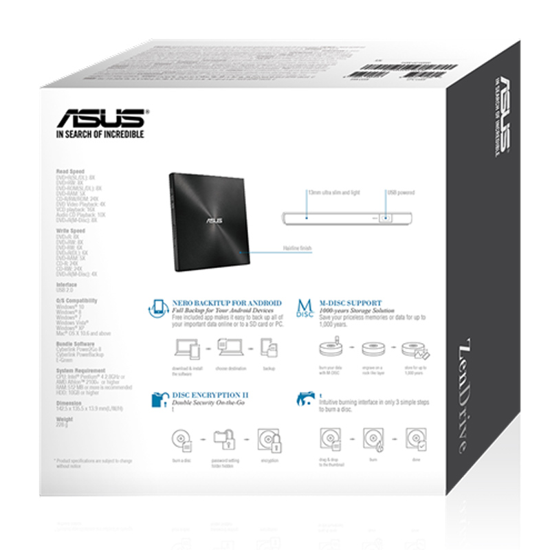 DVD رایتر اکسترنال ایسوس Asus ZenDrive 08U9M - 3