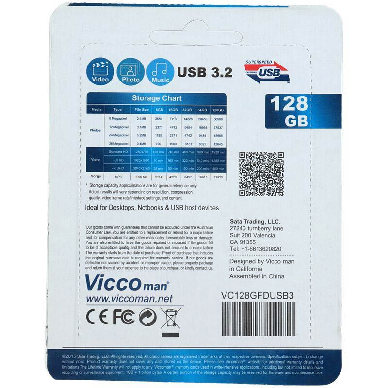 فلش 128 گیگ ویکومن ViccoMan VC374 USB 3.2 - 3