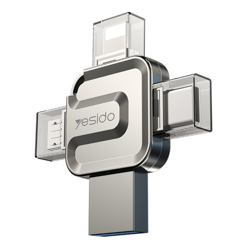فلش 128 گیگ یسیدو Yesido FL15 OTG Type-C / Micro USB / Lightning USB3.0
