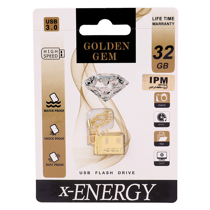 فلش 32 گیگ ایکس انرژی X-Energy Golden Gem USB3.0 - 2