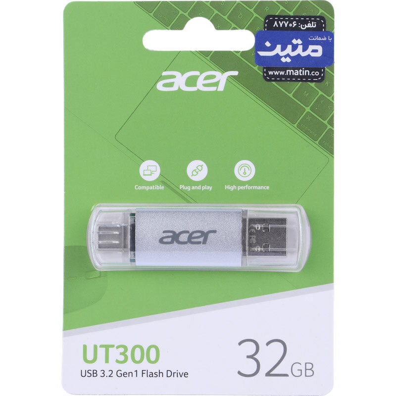 فلش 32 گیگ ایسر UT300 OTG Type-C USB3.2 - 2