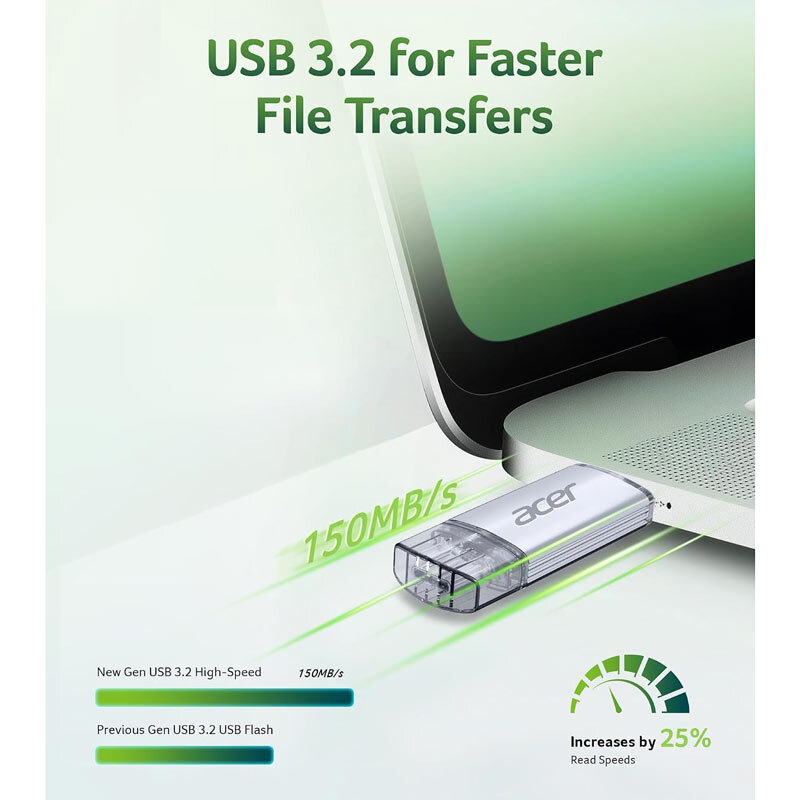 فلش 32 گیگ ایسر UT300 OTG Type-C USB3.2 - 7