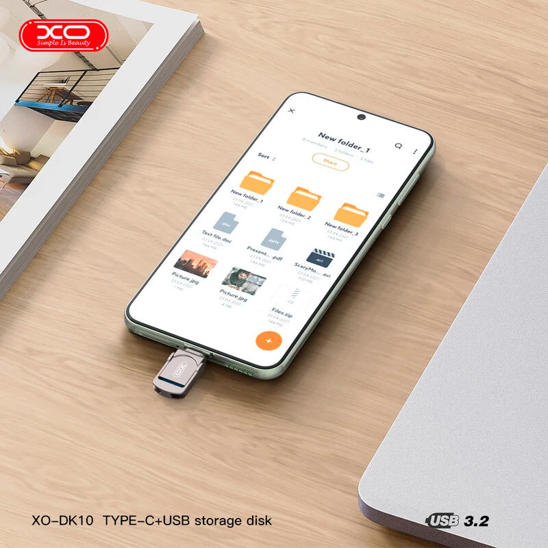فلش 64 گیگ ایکس او XO-DK-10 OTG Type-C USB3.2 - 5