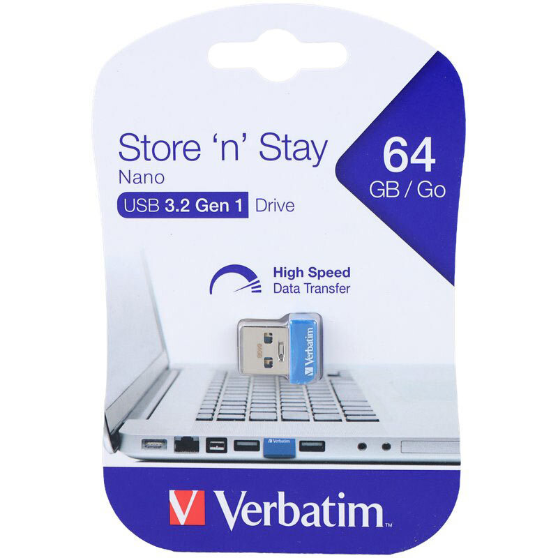 فلش 64 گیگ ورباتیم Verbatim Store N Stay Nano USB 3.2 - 2