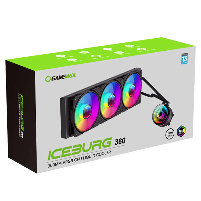 فن خنک کننده CPU گیم مکس GameMax Iceburg 360 Infinity BL ARGB - 2