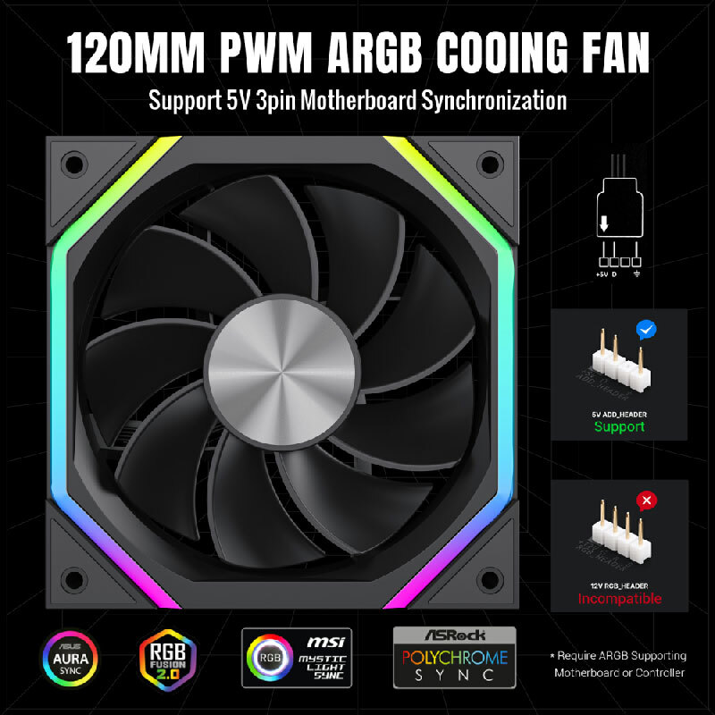 فن کیس گیم مکس FN12A-N2-R سایز 120 میلی متری - 6