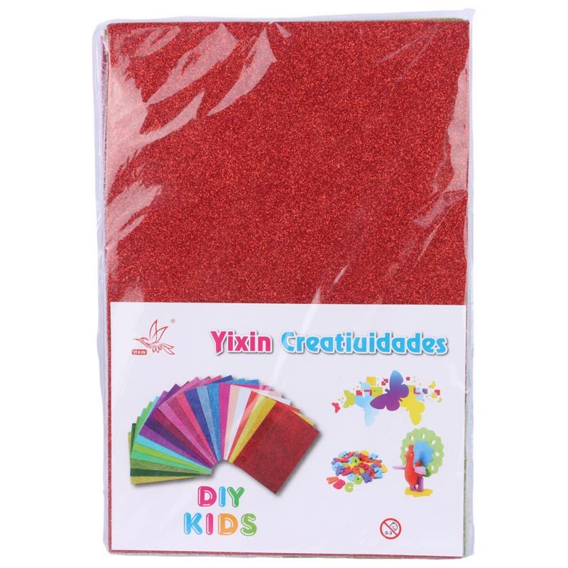 فوم رنگی اکلیلی چسب دار Yixin Diy Kids A4 بسته 10 عددی - 2