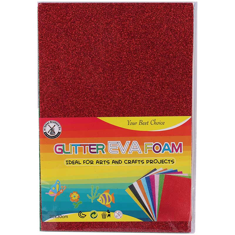 فوم رنگی اکلیلی Glitter Eva Foam A4 بسته 10 عددی - 2
